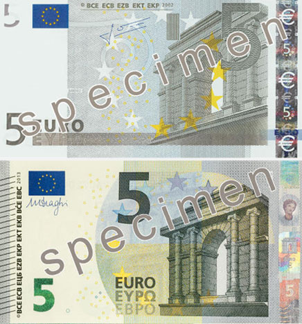 Vanaf 2 mei nieuw biljet 5 euro in omloop
