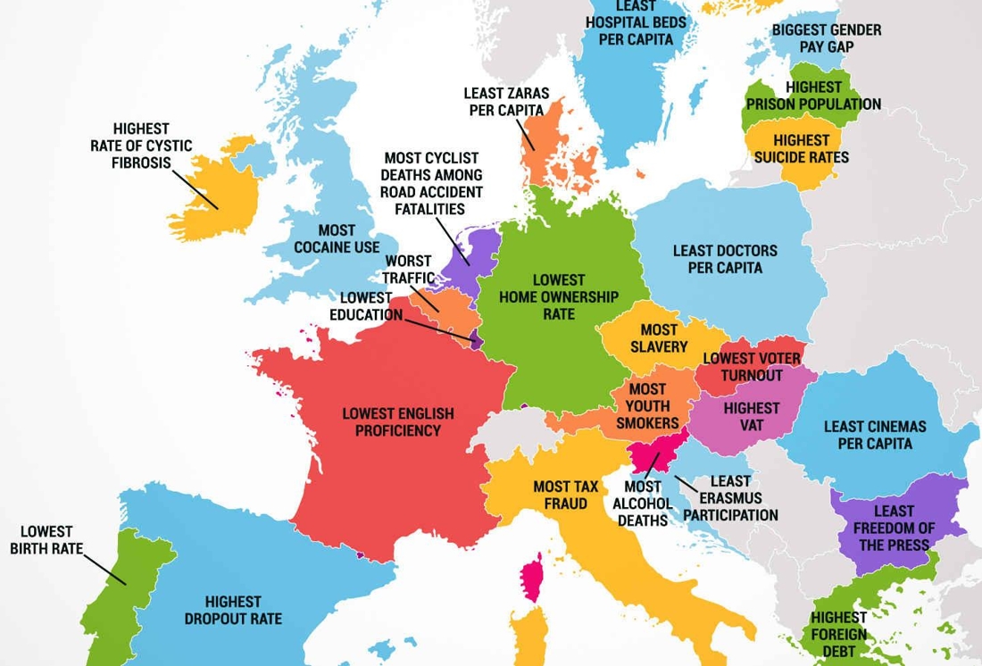 Waar is elk Europees het slechtst in? | Het Nieuwsblad Mobile