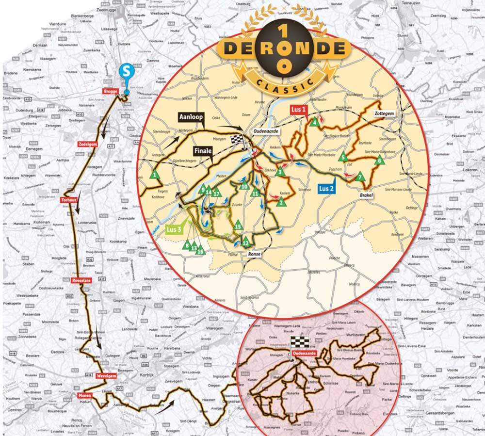 Bekijk hier het nieuwe parcours van de Ronde van Vlaanderen Het