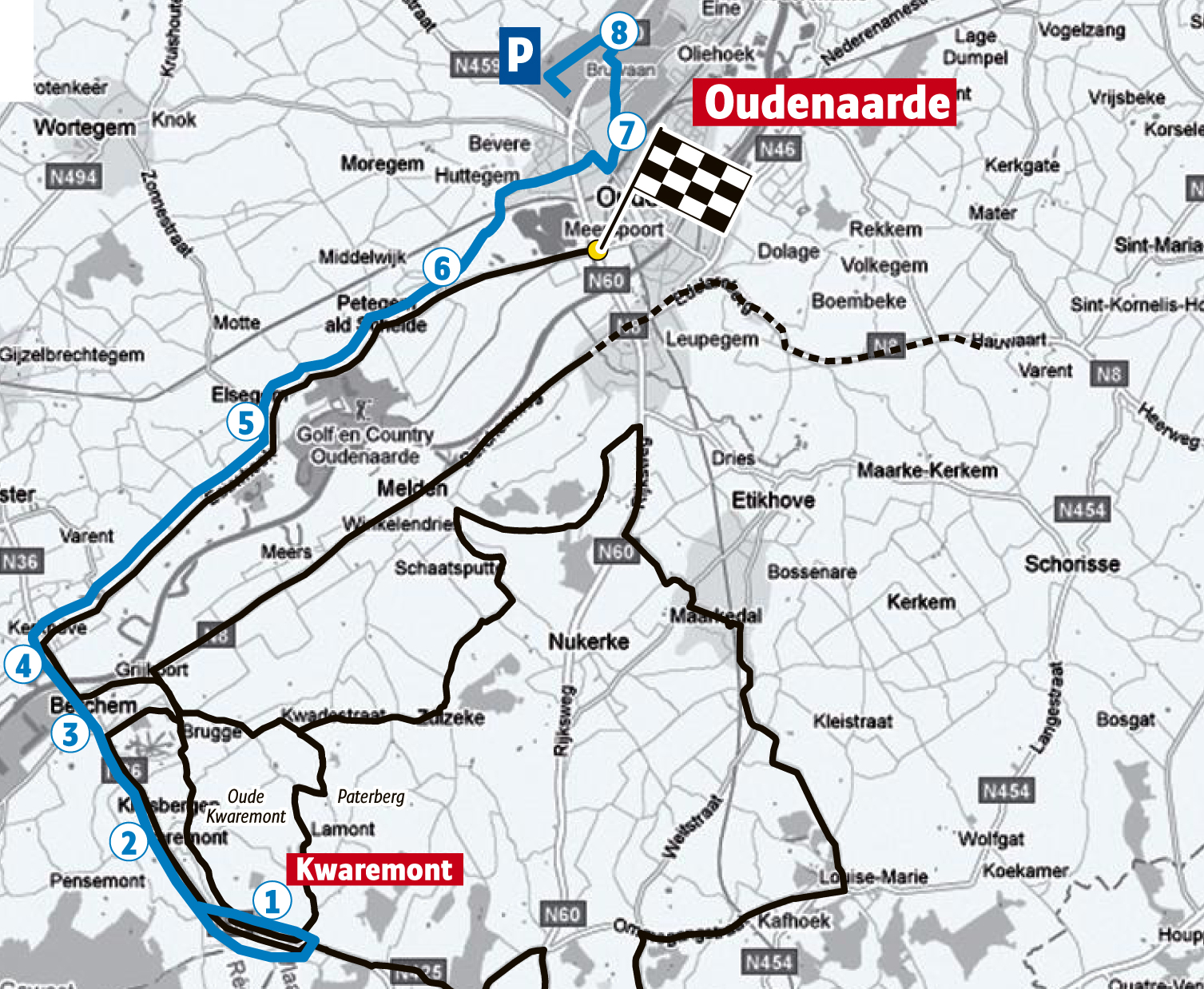 PRAKTISCH. Hoe raak je aan parcours Ronde van Vlaanderen? Het Nieuwsblad