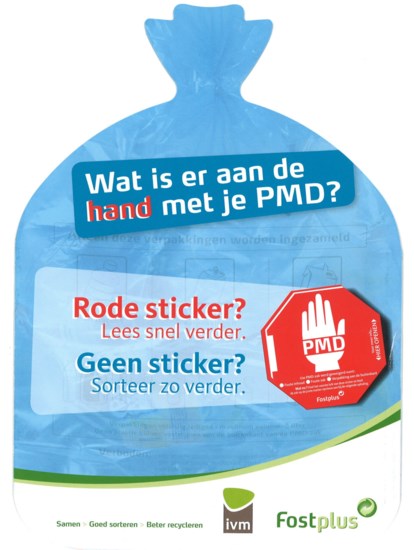 Rode sticker op de PMD zak? (Evergem) | Het