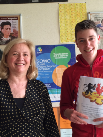 Dries Geeraert van 6 Humane Wetenschappen aan het GO! Atheneum Avelgem is finalist van de SOWO !
