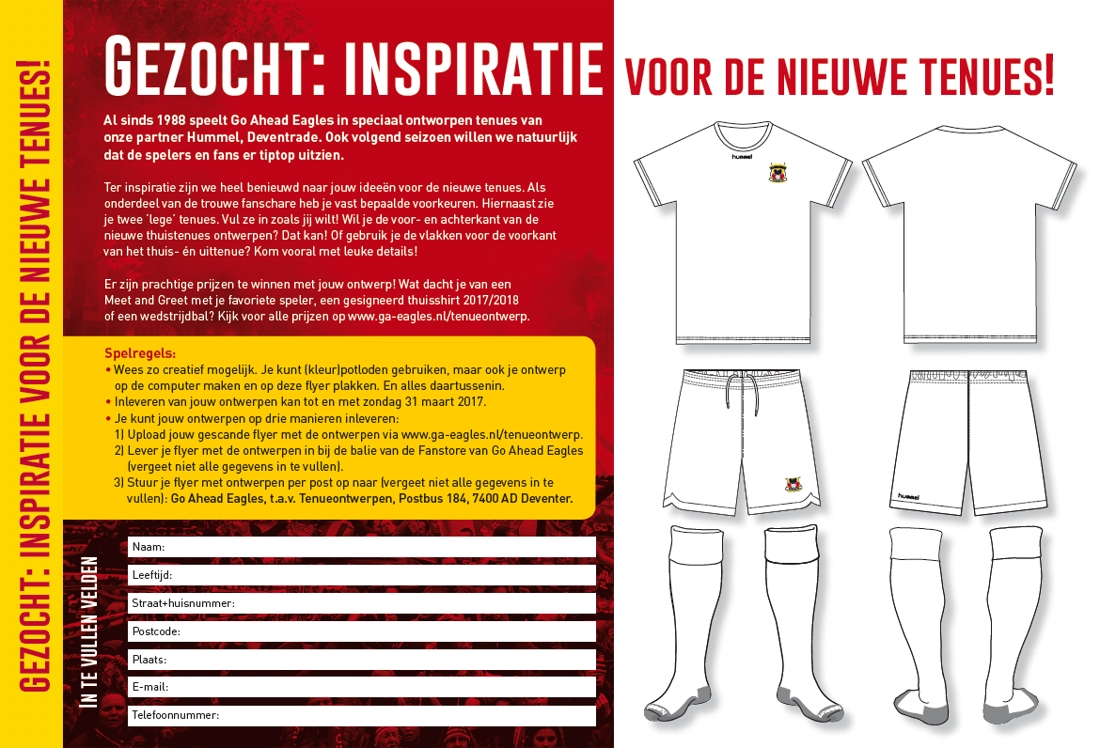 Monumentaal Waar bed Inspiratie op: Go Ahead Eagles laat supporters voetbalshirt ontwerpen | Het  Nieuwsblad Mobile