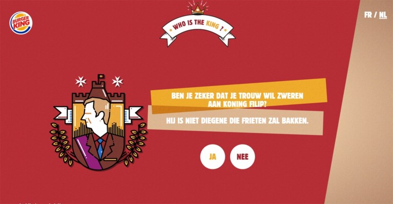 Het paleis is absoluut niet opgezet met reclamecampagne: “Wie is de beste koning: Filip of Burger King?”