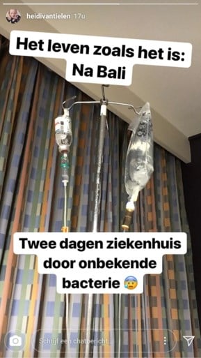 Vakantie Heidi Van Tielen eindigt in ziekenhuis
