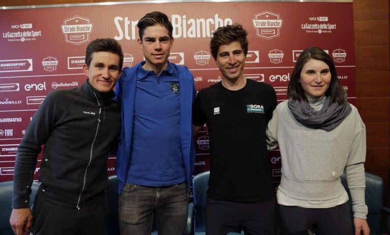 Niet Van Avermaet, maar Van Aert tussen Sagan en Kwiatkowski op vooravond Strade Bianche: “En ik kreeg ook effectief vragen”