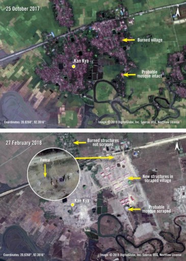 Leger bouwt militaire kampen op Rohingya-dorpen die het eerst heeft platgebrand