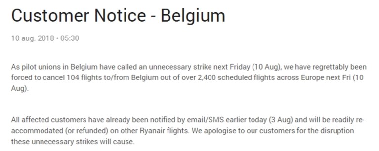 Ryanair-vlucht geschrapt? Dit moet u weten én (zelf) doen