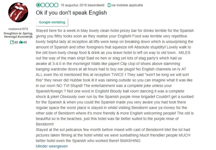 Britse grootmoeder vond Benidorm maar niks: “Waarom gaan Spanjaarden niet ergens anders op vakantie?”