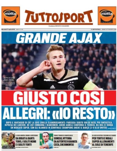 In Nederland Dromen Ze Van Champions League Winst Ajax Na Ni Het Nieuwsblad Mobile