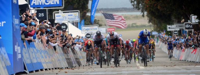 Fabio Jakobsen scoort in Ronde van Californië hattrick voor Deceuninck-Quick Step, Van Garderen blijft leider dankzij jury