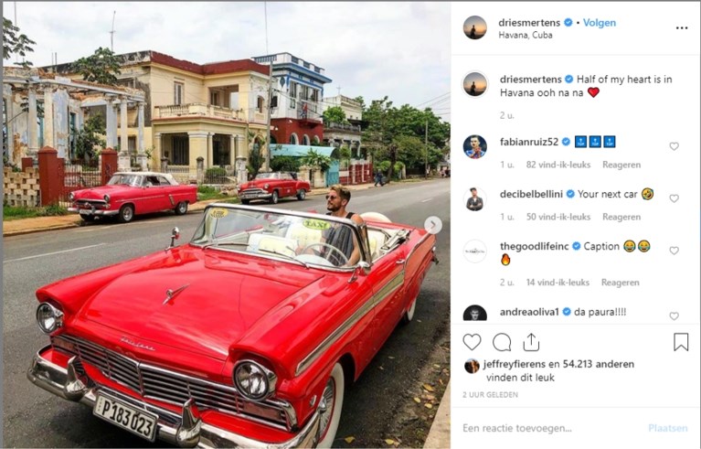 Rode Duivels op vakantie: Dries Mertens en zijn Kat maken grote sier op Cuba