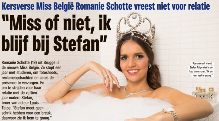 Ex-Miss België Romanie getrouwd met broer van Louis Talpe