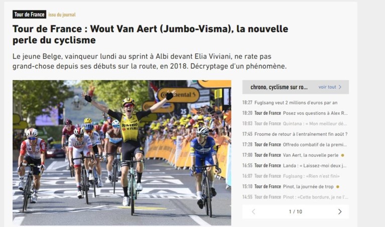 Ook Lance Armstrong onder de indruk van Wout van Aert, die zelfs felicitaties krijgt van CEO van Apple