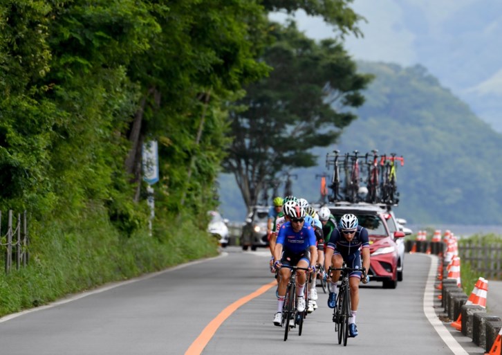 Test olympische wegrit: Diego Ulissi wint op en rond Mount Fuji, Loïc Vliegen eerste Belg