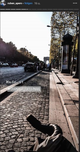 Boezemvriend van Bjorg Lambrecht voltooit “geweldige (domme) idee” en arriveert op Champs Elysées