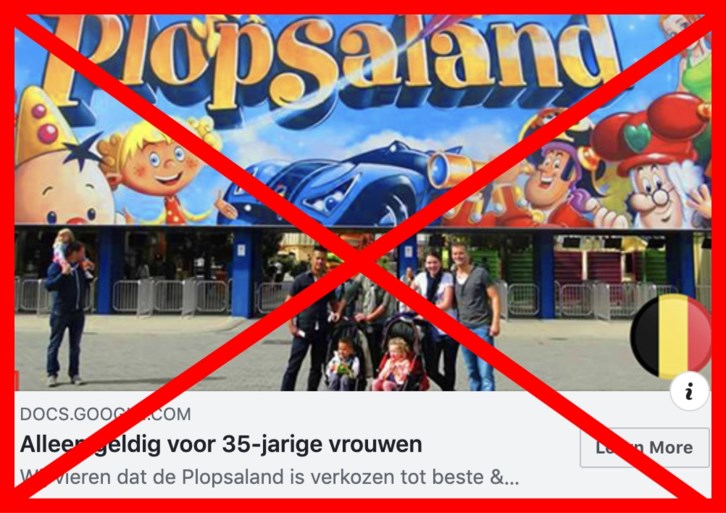 Plopsa waarschuwt voor valse acties op internet: “Klik niet en betaal zeker niet”