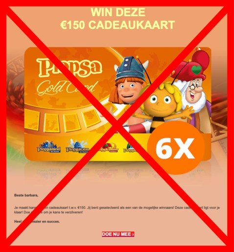Plopsa waarschuwt voor valse acties op internet: “Klik niet en betaal zeker niet”