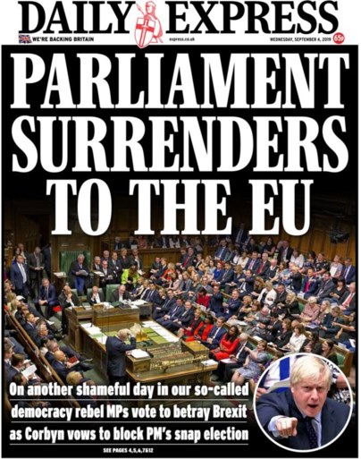 “Boris is de controle kwijt”, “Johnson vernederd” en “Over naar jullie, Britten”: de voorpagina’s van de Britse kranten