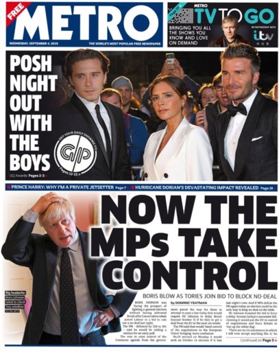 “Boris is de controle kwijt”, “Johnson vernederd” en “Over naar jullie, Britten”: de voorpagina’s van de Britse kranten