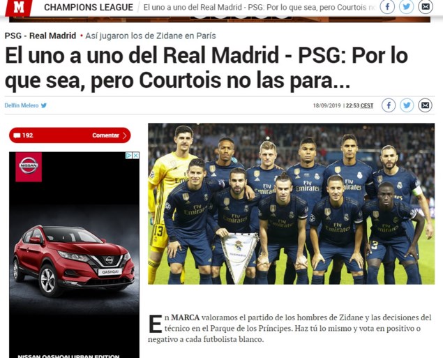 Spaanse pers hard voor Belgische Real-sterren: “Hazard was vermist, Courtois houdt ze niet tegen”