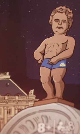 Manneken Pis blijft met lege handen achter op doos van Monopoly Brussel: piemel gecensureerd