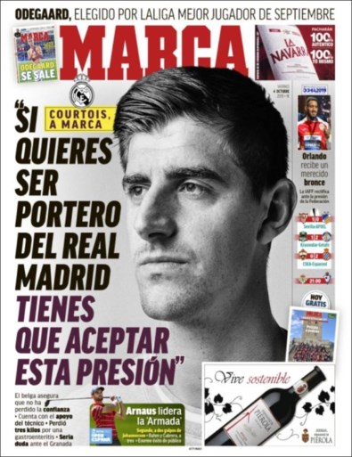 Real Madrid reageert op geruchten dat Thibaut Courtois last zou hebben van “angst”, Zinédine Zidane verdedigt zijn doelman