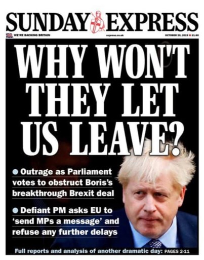 “The house of fools”: zo kijken de Britse kranten naar de nieuwe Brexit-uppercut voor Boris Johnson