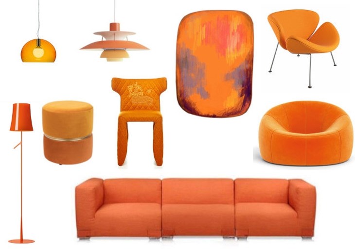 Herfst in het land, pompoenoranje in het interieur