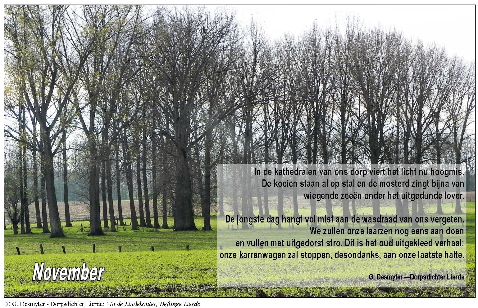 In de kathedralen van ons dorp - pilaargedicht Allerheiligen