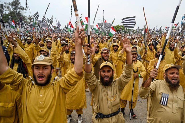 Grootschalige islamitische betoging in Pakistaanse hoofdstad tegen regering