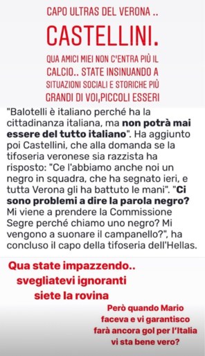 In Verona wordt na racistisch incident met Mario Balotelli opgeroepen klacht in te dienen tegen… Balotelli