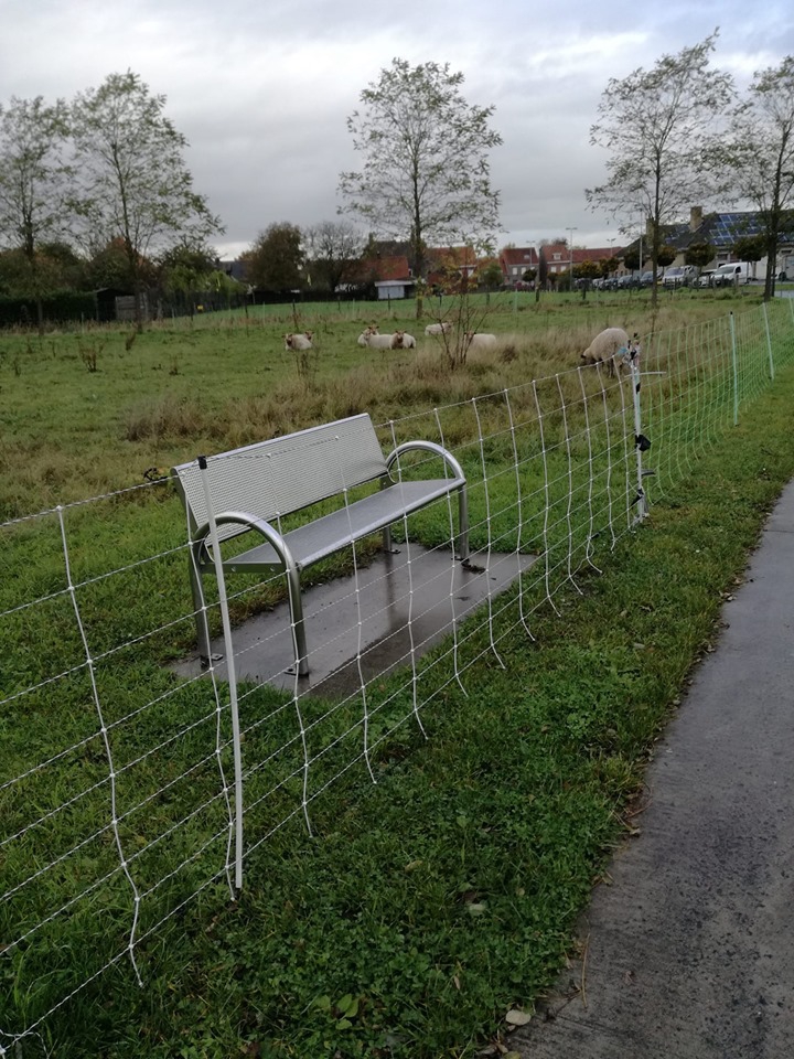 Een bankje achter de omheining? Volstrekt logisch, zo blijkt