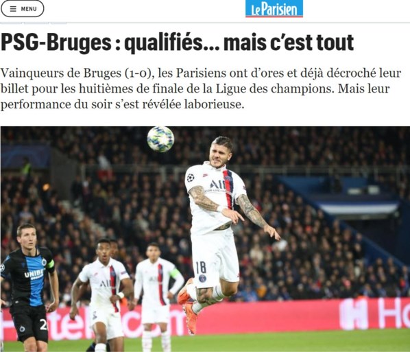 Niets over penaltyklucht maar Franse pers zag een goed Club Brugge en is streng voor Mbappé