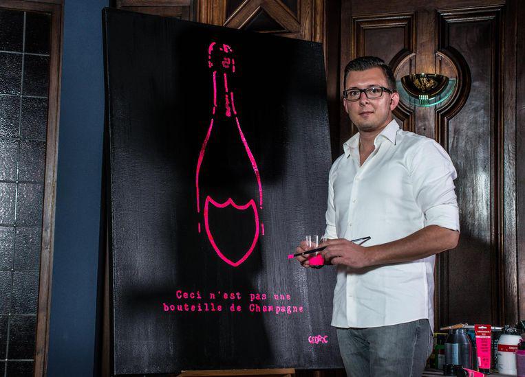 Kunstenaar verslaat champagnemerk: logo Dom Pérignon mag in kunstwerk