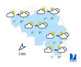 Temperaturen nemen stilaan af: sneeuw in het zuiden van het land, vrieskou in Vlaanderen
