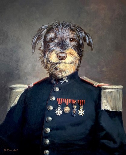 Laurent krijgt hondenschilderij maar heeft ook tijd voor Delphine Boël