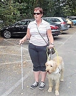 Blindengeleidehond Angel vermist, baasje is ten einde raad: “Ik kan niet zonder hem”