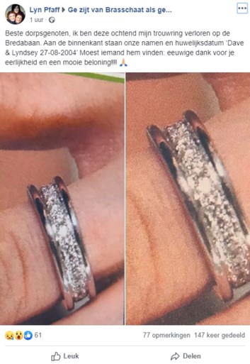 Lyndsey Pfaff doet oproep: “Beloning voor wie mijn trouwring vindt”