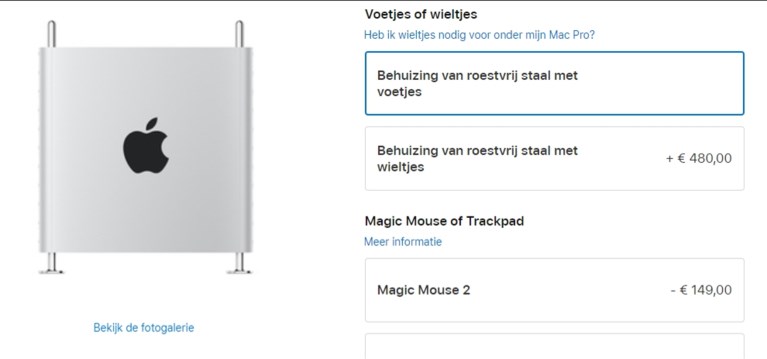 Wieltjes onder je nagelnieuwe Mac Pro? Dat is dan 480 euro a.u.b.