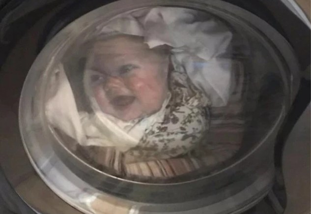 Decoratief inrichting erger maken Vader schrikt zich kapot van foto waarop zijn baby in wastrommel zit | Het  Nieuwsblad Mobile