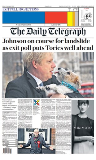 Brullende leeuw, nachtmerrie en aardverschuiving: Britse kranten over de overwinning van Boris Johnson