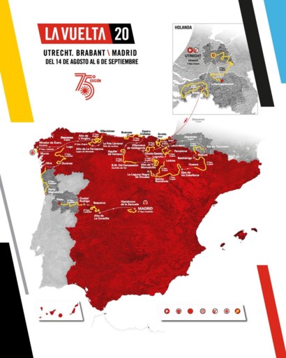 Vuelta 2020 passeert in Nederland, Frankrijk en Portugal, maar laat het volledige zuiden van Spanje links liggen