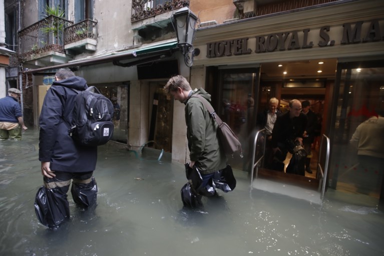 Bijna helft minder hotelboekingen in Venetië na overstromen van grote delen van de stad