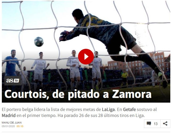 Courtois met lof overladen na glansprestatie bij Real: “Wie herinnert zich Keylor Navas?”