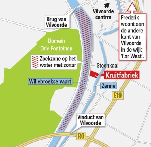 Dramatisch nieuws: lichaam van Frederik Vanclooster (21) teruggevonden in kanaal van Vilvoorde