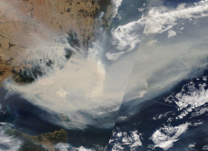 NASA: “Rook van de branden van Australië zal wereldwijd de atmosfeer beïnvloeden”