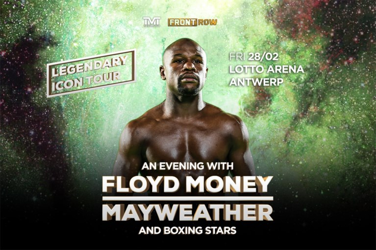 Floyd “Money” Mayweather viert verjaardag in Antwerpen met unieke show: basketten tegen de Giants, workout met Delfine Persoon