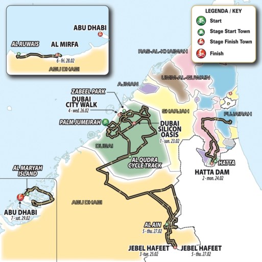 Peloton UAE Tour komt twee keer aan op de top van Jebel Hafeet, de Tourmalet van de Emiraten