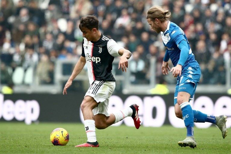 Juventus, zonder Ronaldo, geraakt met moeite voorbij tienkoppig Brescia